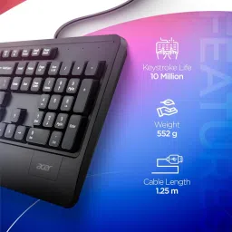 Acer Keyboard & Mouse Combo with Palm Rest Wired USB Standard Multi-device Keyboard Compatible with Desktop, Laptop image 5