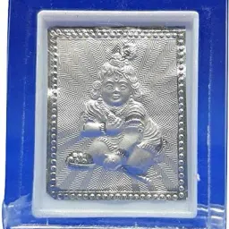 Astro-D 999 Silver Bal Gopal Frame Acrylic L Stand Pooja Room, Office, Home Decorative Showpiece - 10 cm-picture-3