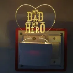 3D Illusion LED Light Night Lights for 7 Colors Led Changing Lighting Bedroom Decoration Decorative Lighting Gifts for Boys Girls Kids Baby Friends MY DAD IS MY HERO Designer Night Lamp ( 5 cm, Multicolor ) Night Lamp-image-55