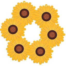Silicone Sunflower Coasters - Anti-Hot & Foldable Trivet Mat Coaster for Table Protection & Home Decor - Washable & Reusable, Yellow Trivet-44