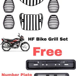 HF Deluxe Bike Grill Set and Number Plate Free pack of 8 Bike Headlight Grill-17