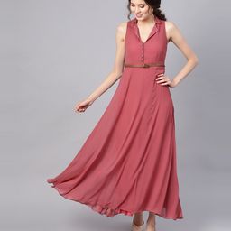 sassafras Women Maxi Pink Full Length Dress-picture-2