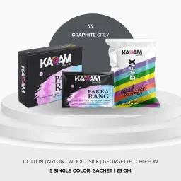 Pakka Rang Permanent Fabric Dye Colour | Shade No.33: Graphite Grey | 25g Pack-10