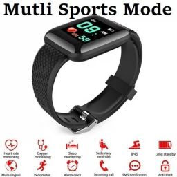 Ykarn Trades VI211_ID116 Advance Heart Rate Track, Step Count Smart Watch Black(Pack of 1)-image-36