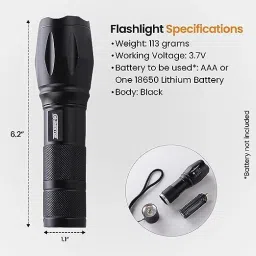 oximus echargeable LED Troch Zoomable 3 Modes COB 9 W 4 hrs Torch Emergency Light 4 hrs Torch Emergency Light image 4