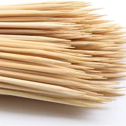 noble foods 50pcs / 8 Inch Bamboo Skewers For Wooden Sticks Disposable Wooden Dessert Fork, Fondue Fork, Fruit Fork, Roast Fork, Salad Fork image 2