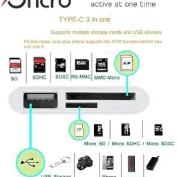 ONCRO 3 in 1 Type C to USB Card Reader SD Micro TF 3.0 Adaptor Android camera laptop Card Reader image 5