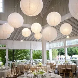 White Paper Hanging Lantern Pack of 10 L (12 inch) 38 White Paper Hanging Lantern-24
