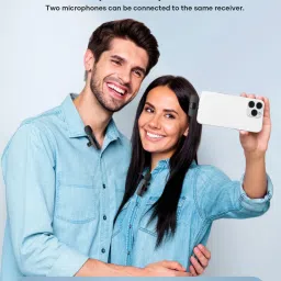 gadgetswear Dual Wireless Mic for Youtuber with Fur,Type-C & iphone Support Microphone image 3