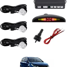 Car Reverse Parking White 4 Sensor With LED Display/Buzzer-139 Universal White Parking Sensor Safety Kit For Car-139 Parking Sensor-image-49