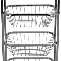 Magic Multipurpose 4-Tier Rack Organiser Holder Stand for Kitchen Stainless Steel Fruit & Vegetable Basket-13