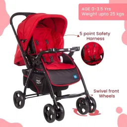 meemee Large Comfortable Seating, Two-Way Handle, Feeding Tray for 0-3 Years Pram image 3