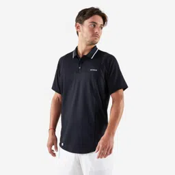 kuikma Men's Short-Sleeved Tennis Polo Shirt Dry - Black-picture-6