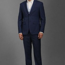 louis philippe Men Three Piece Suit Textured Suit-picture-39
