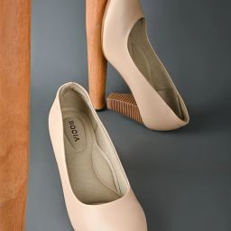 Rocia By Regal Beige Women Stacking Heel Pumps Slip On For Women-image-66