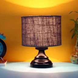 new era Basic Iron Night Lamp with Jute Shade (Black & Grey)-picture-5