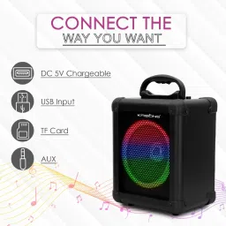 KRISONS QUBE with Free wired Mic and RGB Lights 50 W Bluetooth Party Speaker 50 W Bluetooth Party Speaker image 3