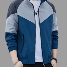 Men Colorblock Casual Jacket-image-80