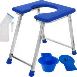 Stainless Steel Foldable Shower Commode Chair With Anti Slip Rubber Bush Commode Chair-picture-27