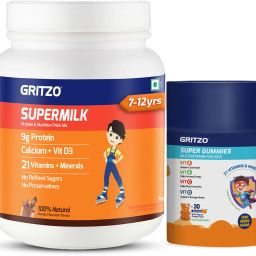 SuperMilk Daily Nutrition(7-12y), 9g Protein (Chocolate) with Super Gummies-image-80