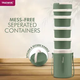 trueware MEAL 4 Insulated Hot Lunch Box With 3 PP Container 300ML & 1 PP Container 200ML 4 Containers Lunch Box image 3