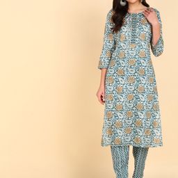 VEDANA Women Paisley Printed Kurta with Trousers-image-5