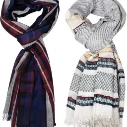 Self Design Pure Cotton Men Multicolor Stole-3