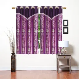 154 cm (5 ft) Polyester Semi Transparent Window Curtain (Pack Of 2)-4