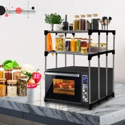 Microwave Stand Carbon Steel Kitchen Trolley-image-40