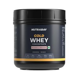 Nutrabay Gold Concentrate Whey Protein,  1.1 lb  Strawberry Milkshake -image-44
