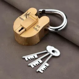 Padlock 65mm with 3 Keys Brass Material/Door Lock, Shutter Lock, Godowns Locks Padlock-image-12