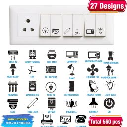 3.81 cm Switch Board Stickers For Home Fan, Light,TV, Etc Switch Stickers Pack of 560-image-1