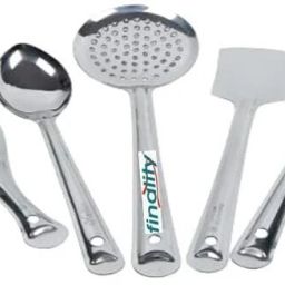 Stainless Steel Serving Spoons for Kitchen Set for Dining with 5 Different pcs Disposable Stainless Steel Serving Spoon Set-3