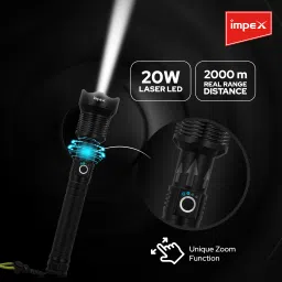 impex Laser LED Flashlight Hunter Z2 with Unique Zoom Function | 5 Light Mode | 20 W Torch image 3