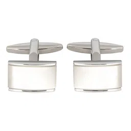 PELUCHE Men Silver-Toned & Plated Rectangle Cufflinks-image-47