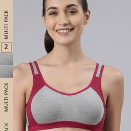 Dollar Missy Pack of 2 Cotton Wire-Free Moulded Sports Bra DSP-3001-R3-CGM-PO2-picture-20