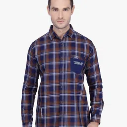 Kuons Avenue Smart Slim Fit Tartan Checks Opaque Checked Cotton Twill Casual Shirt-image-79