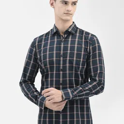 Crimsoune Club Tartan Checked Slim Fit Pure Cotton Casual Shirt-image-95