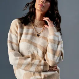 AND Abstract Printed Mock Collar Long Sleeves Pullover Sweatshirt-26