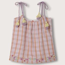 Blue Giraffe Girls Checked Top-picture-49