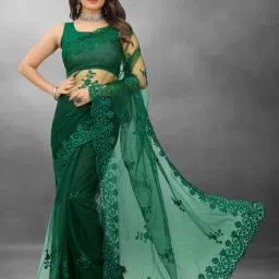 Embroidered Bollywood Net Saree-image-26