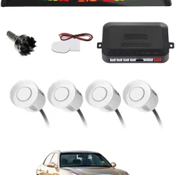 Universal 4 White Reverse Parking Sensor With LED Display For Cars-245 4White Parking Sensor With LED Display Increased Safety For Car-245 Parking Sensor-picture-1