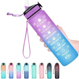 Unbreakable Sipper Straw Water Bottle with Motivational Time Marker 1000 ml-image-3