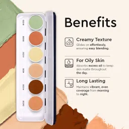 c2p professional makeup 6 in 1 Concealer Color Foundation and Contour Palette For Oily Skin Concealer image 3