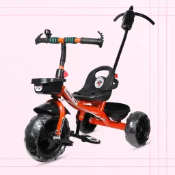 ORANGE HANDLE BACK AND FRONT BASKET FOR INFANTS-11 Tricycle-image-3
