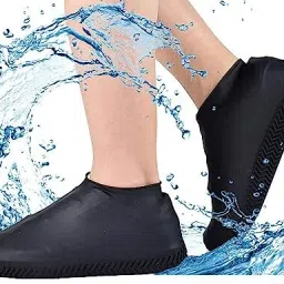 Silicone Rain Shoe Covers Sand-proof Waterproof Non-slip Portable Shoe Covers Silicone Black Boots Shoe Cover, High Ankle Shoe Cover, Toes Shoe Cover-6