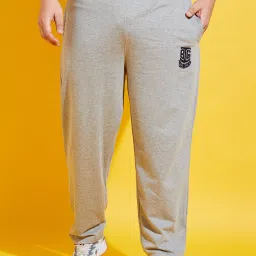 Men Solid Grey Track Pants-image-2