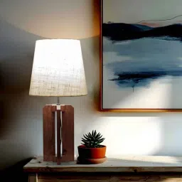 Inca Wooden Table Lamp with Jute Shade & Brown Base by Symplify-picture-26