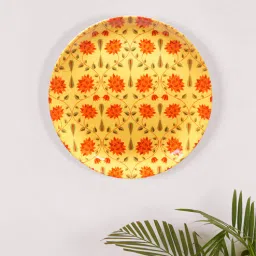 Yellow Bone China Babur Inspired Home Decor Wall Plate 10 Inch By Kolorobia-picture-22