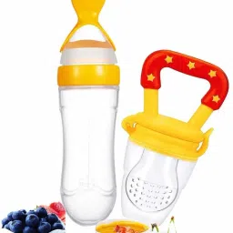 Baby Silicone Food Feeder And Fruit Nibbler Combo Teether and Feeder Teether and Feeder (Blue)- Silicone-15